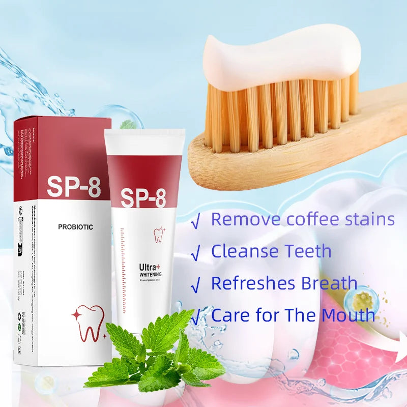 ✨ 36% OFF! SP-8 Probiotic Whitening Toothpaste - Remove Stains, Freshen Breath (120g)