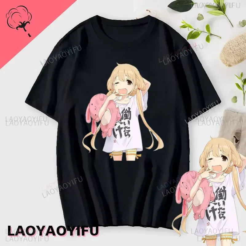 If You Work You Lose” Anzu Futaba Anime T-Shirt – Kawaii Cotton Tee 2024