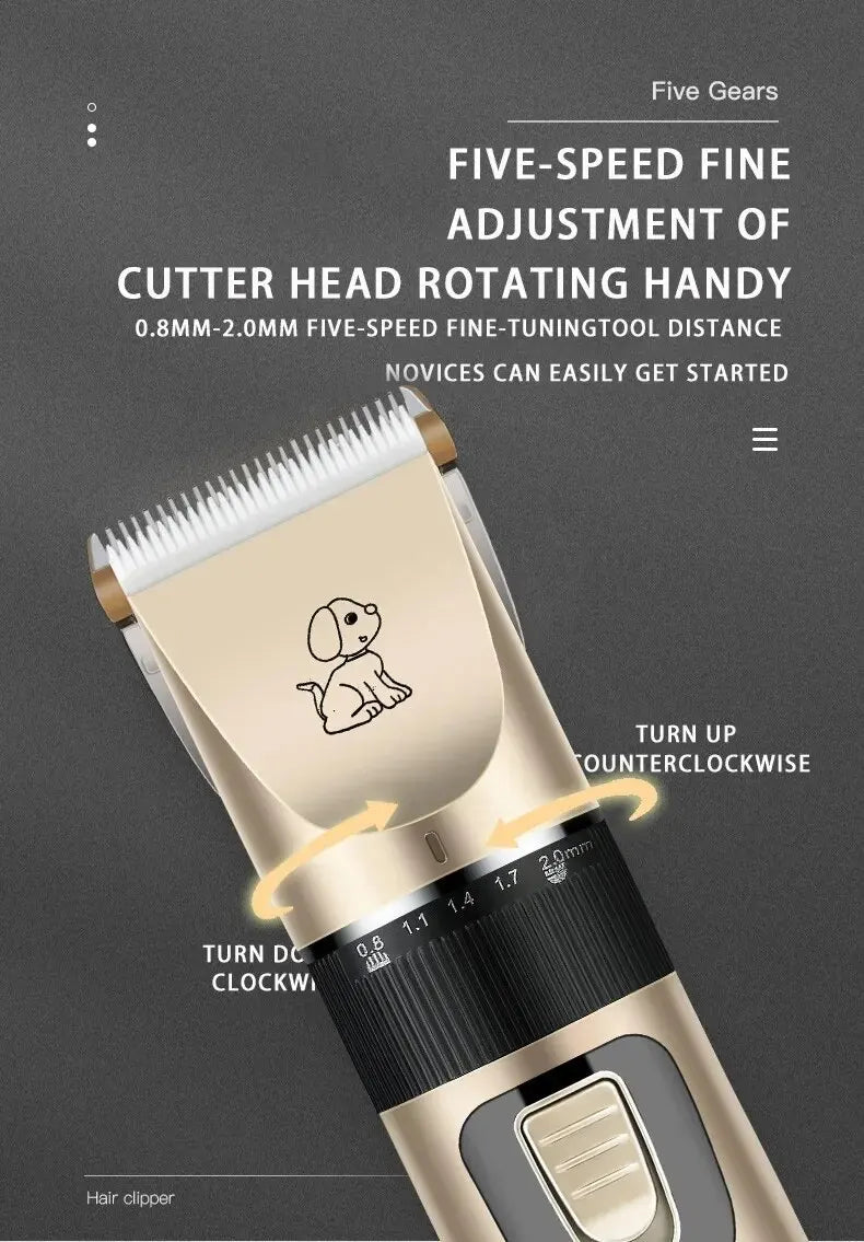 Professional Pet Grooming Clippers - Cordless Rechargeable for Dogs, Cats & Rabbits