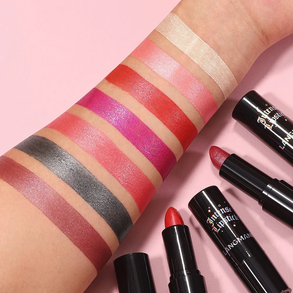 Shimmer Coral Metallic Lipstick - Glitter Diamond Waterproof Lip Gloss