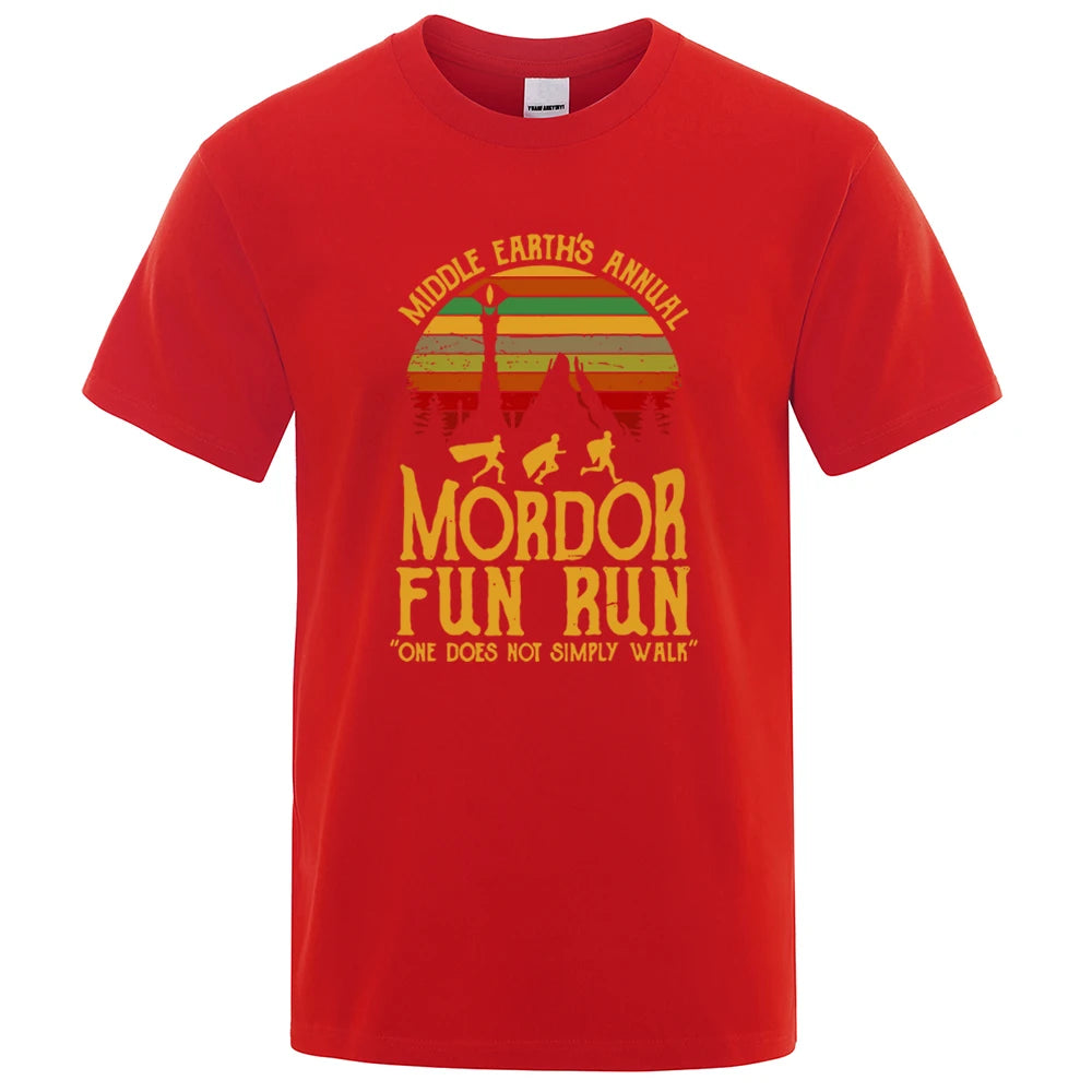 Middle Earth Mordor Fun Run T-Shirt – Summer Cotton Loose Hip Hop Tee