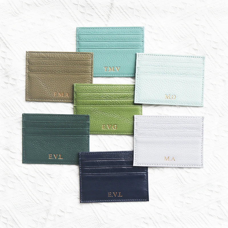 Custom Logo Leather Card Holder – Slim Wallet