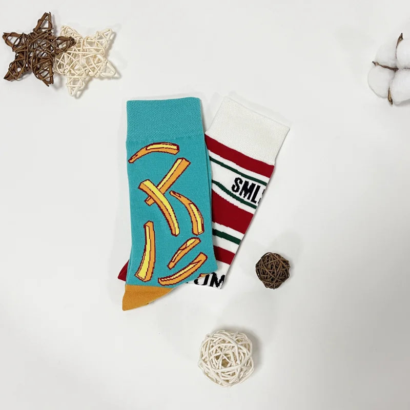 Funny Food Print Socks Unisex Casual Socks