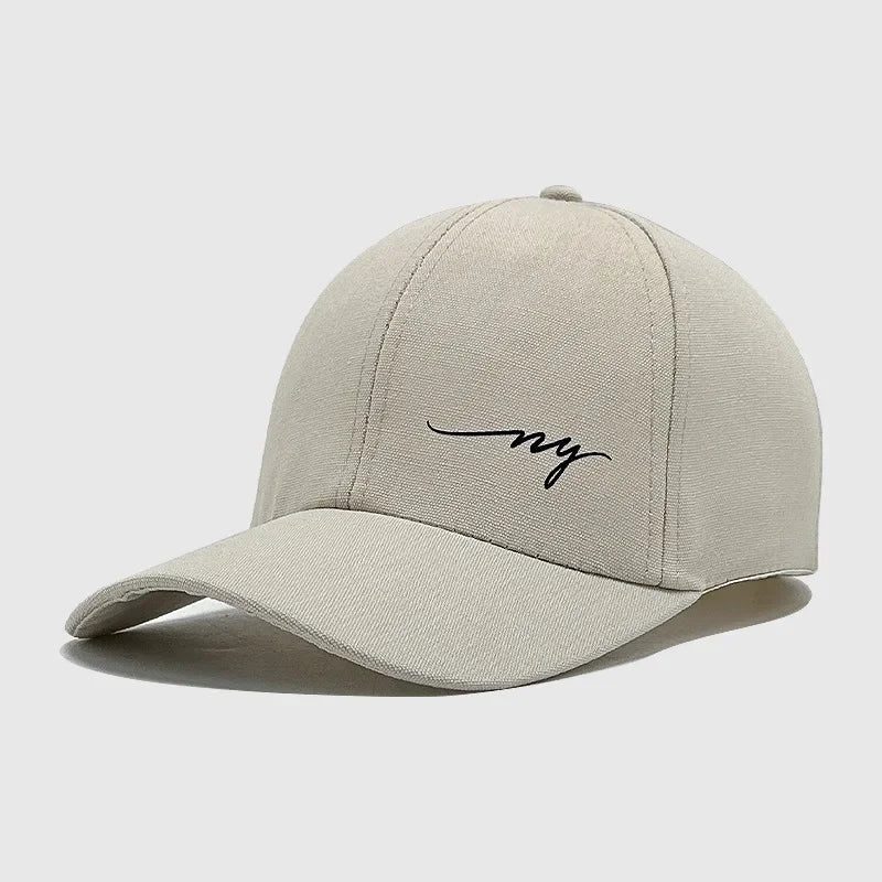 NY Embroidered Baseball Cap - Solid Color Snapback Hat with Sun Protection for Summer