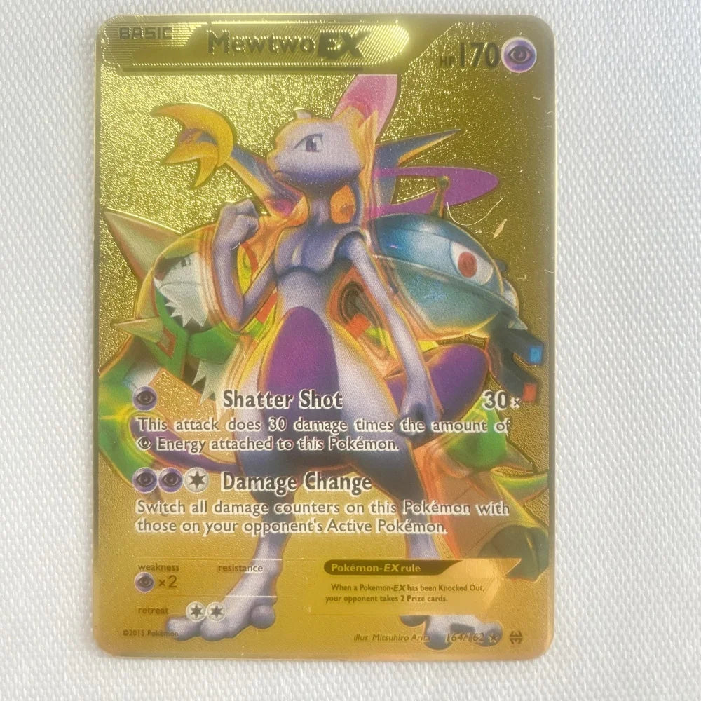 Pokemon Gold Metal Cards – Mewtwo, Pikachu GX & Charizard VMAX Collector Set