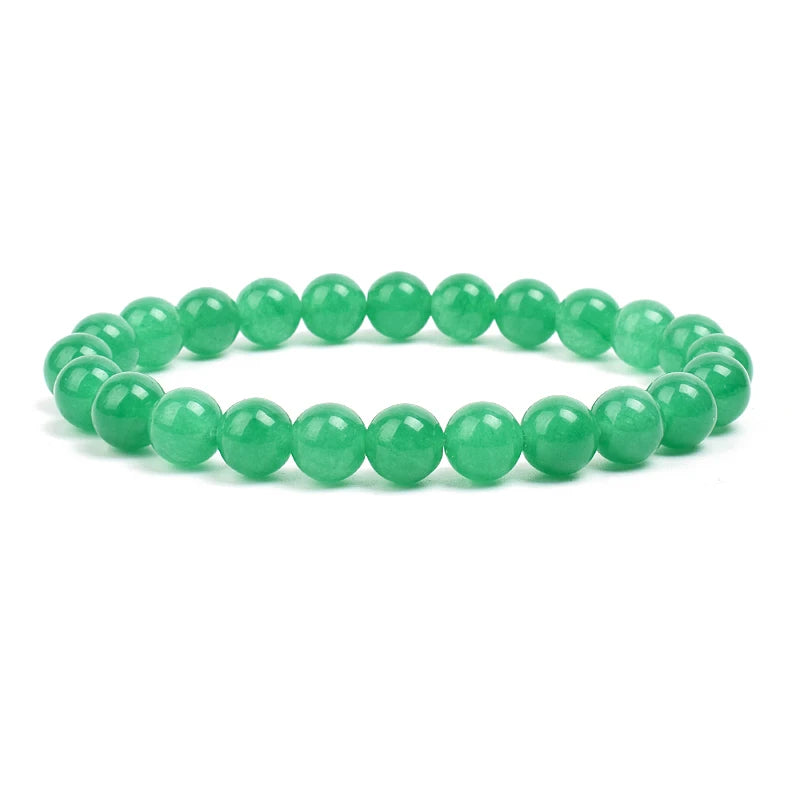 Natural Stone Beads Bracelet – Amethyst, Quartz, Jade & Agate Healing Bangle