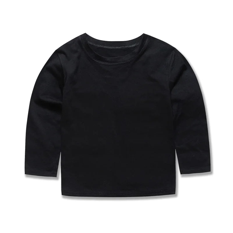 Kids Long Sleeve Cotton T-Shirt - Unisex Casual Tee for Boys & Girls