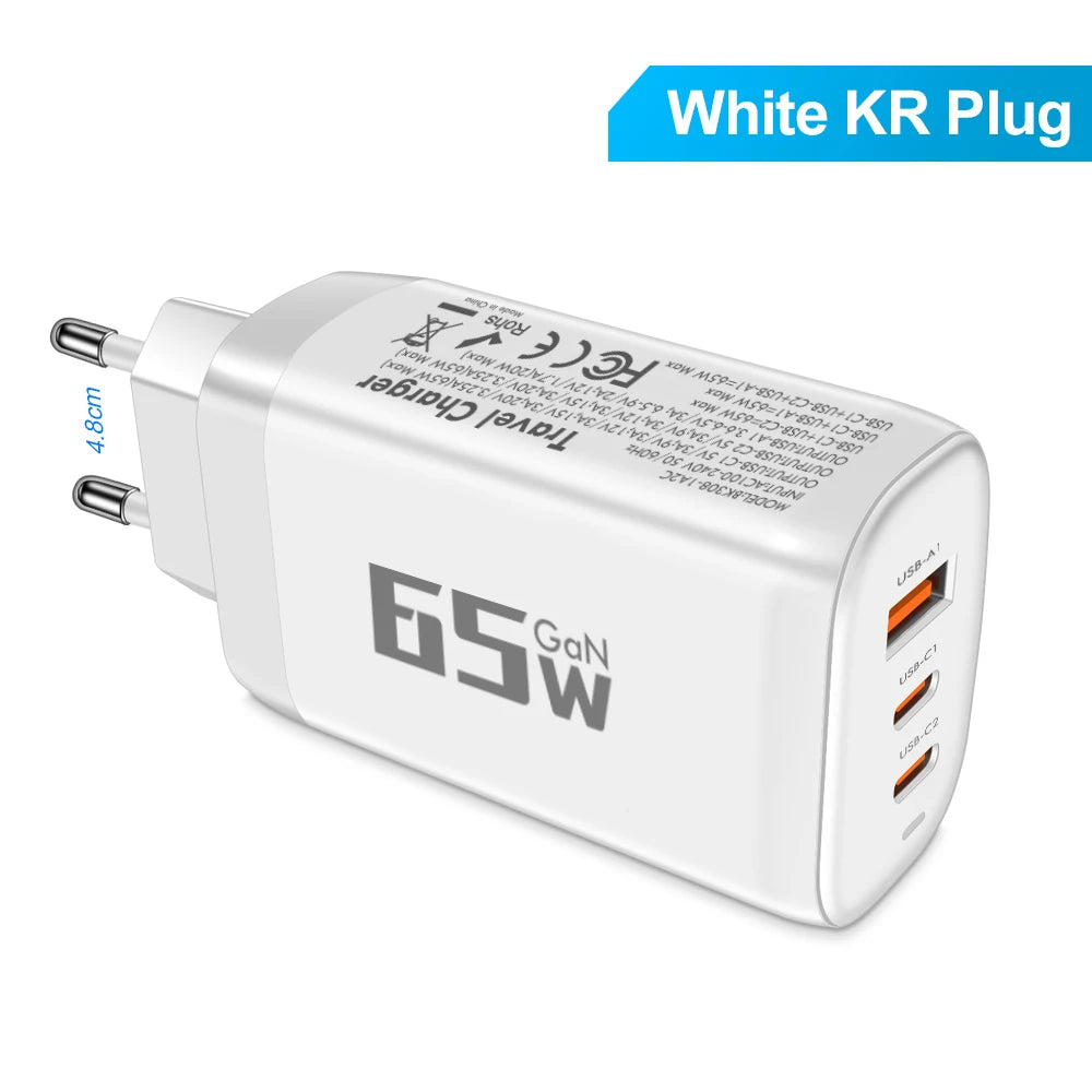 85W GaN USB-C Charger QC3.0 PPS PD Fast Charge for iPhone & Laptop
