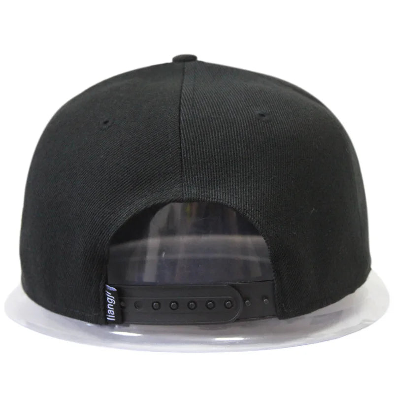 Skull Rivet Flat Brim Cap - Hip-Hop Snapback Baseball Hat for Street Dance & Urban Style