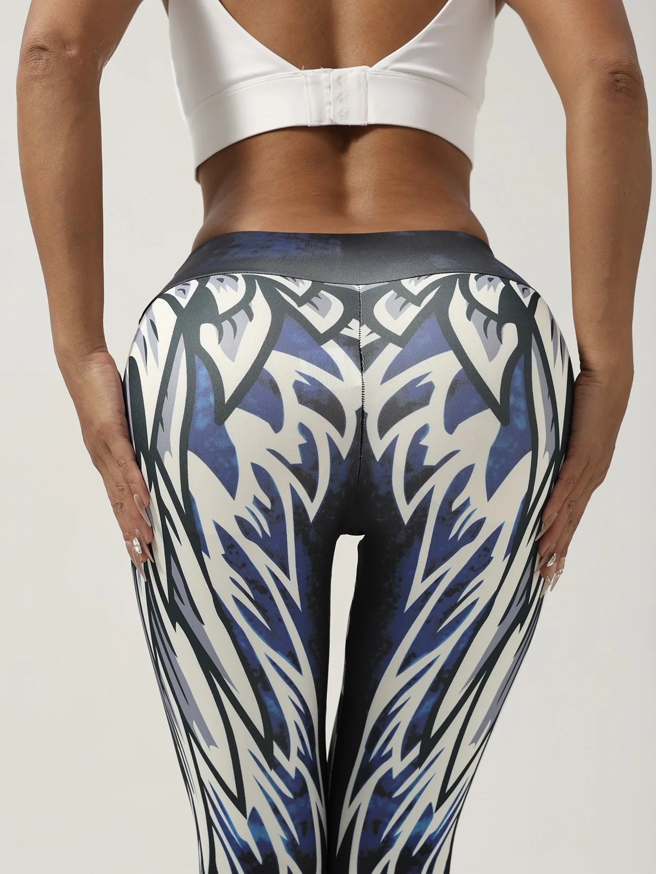 Women's Printed Yoga Leggings - High Waist Workout Pants (Gym Running Athletic Tights)