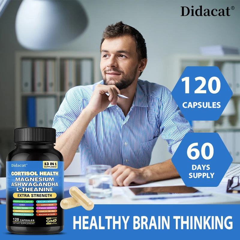 13-in-1 Cortisol Support Supplement with Magnesium & Ashwagandha