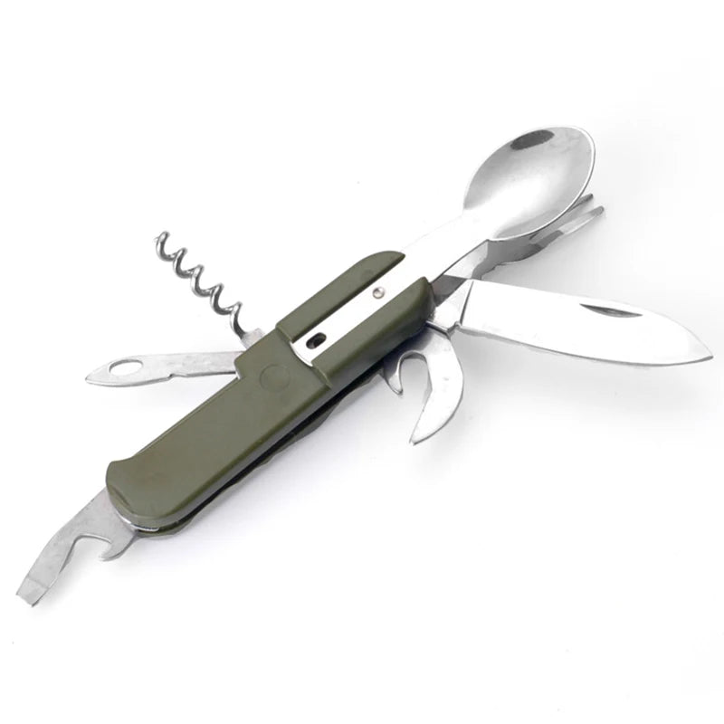 Multifunctional folding tableware Fork Spoon Knife Picnic Camping gadgets survival outdoor multitool camp cutlery combinatio