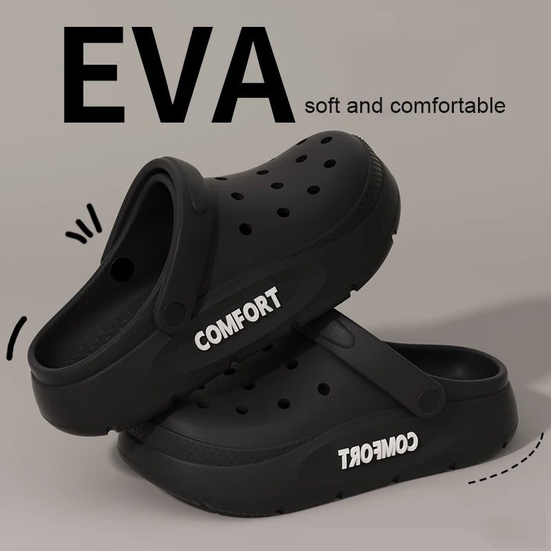 Summer Slippers for Men & Women - Anti-Slip Hollow Covered Toe Indoor Outdoor Sandals