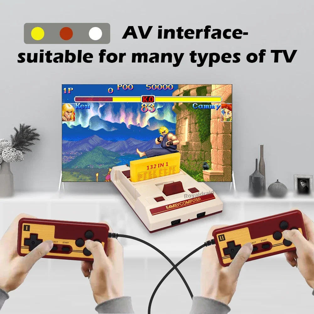 8-Bit Retro Game Console - 500 Built-In Games with Cartridge Support