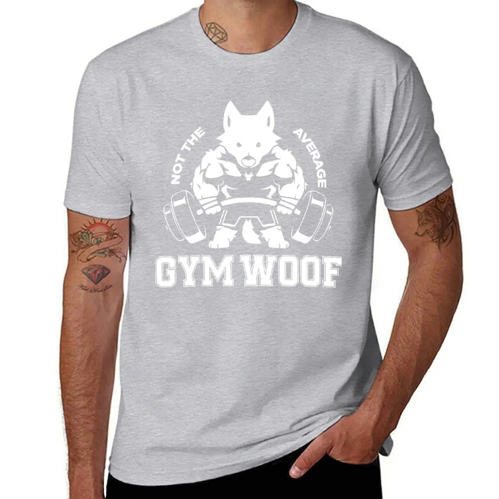 Men's "Gym Woof" Graphic Workout T-Shirt - Cotton Casual Tee