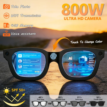 2026 Smart Glasses - AI Translation, HD Camera, Photochromic Lenses, Bluetooth Calls & Music