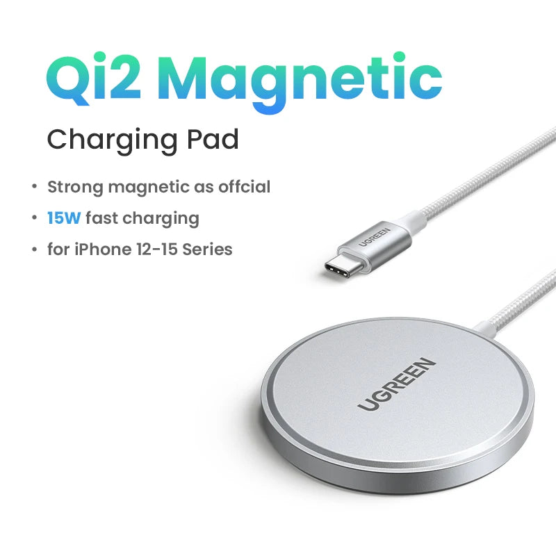 UGREEN 15W Magnetic Wireless Charger for iPhone 16–17 Pro Max