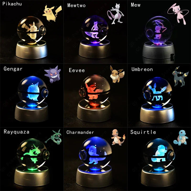 Pokemon Crystal Ball LED Night Light – Anime Lamp