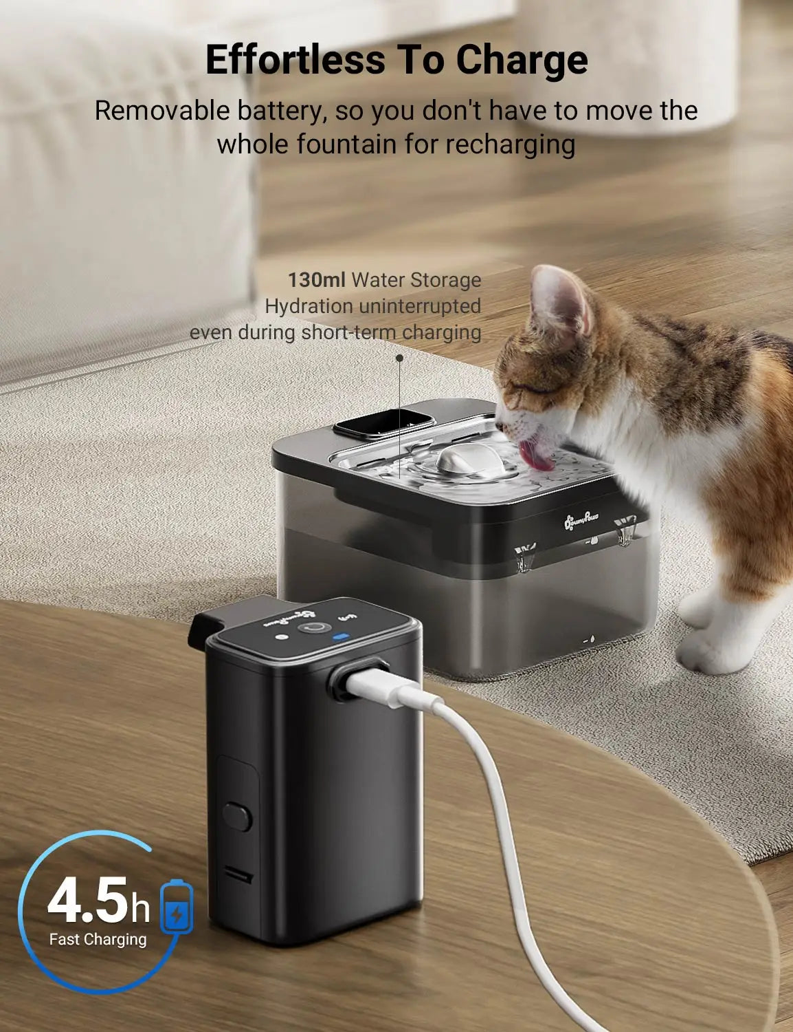 DownyPaws 2.5L Automatic Stainless Steel Cat Water Fountain
