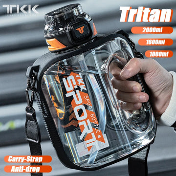 Premium TRITAN Water Bottle 2L - Large Gym Fitness Jug