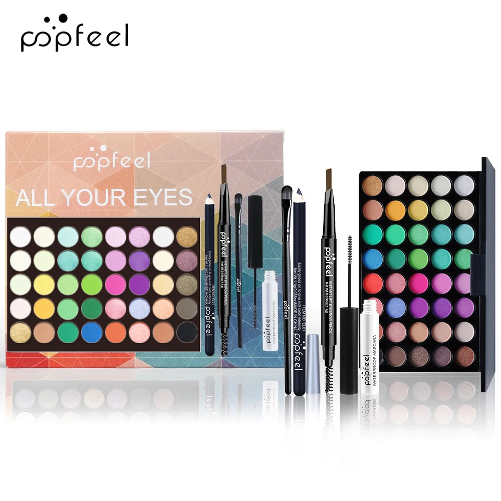 POPFEEL Eye Makeup Set – Eyeshadow, Eyeliner & Mascara All-in-One Kit