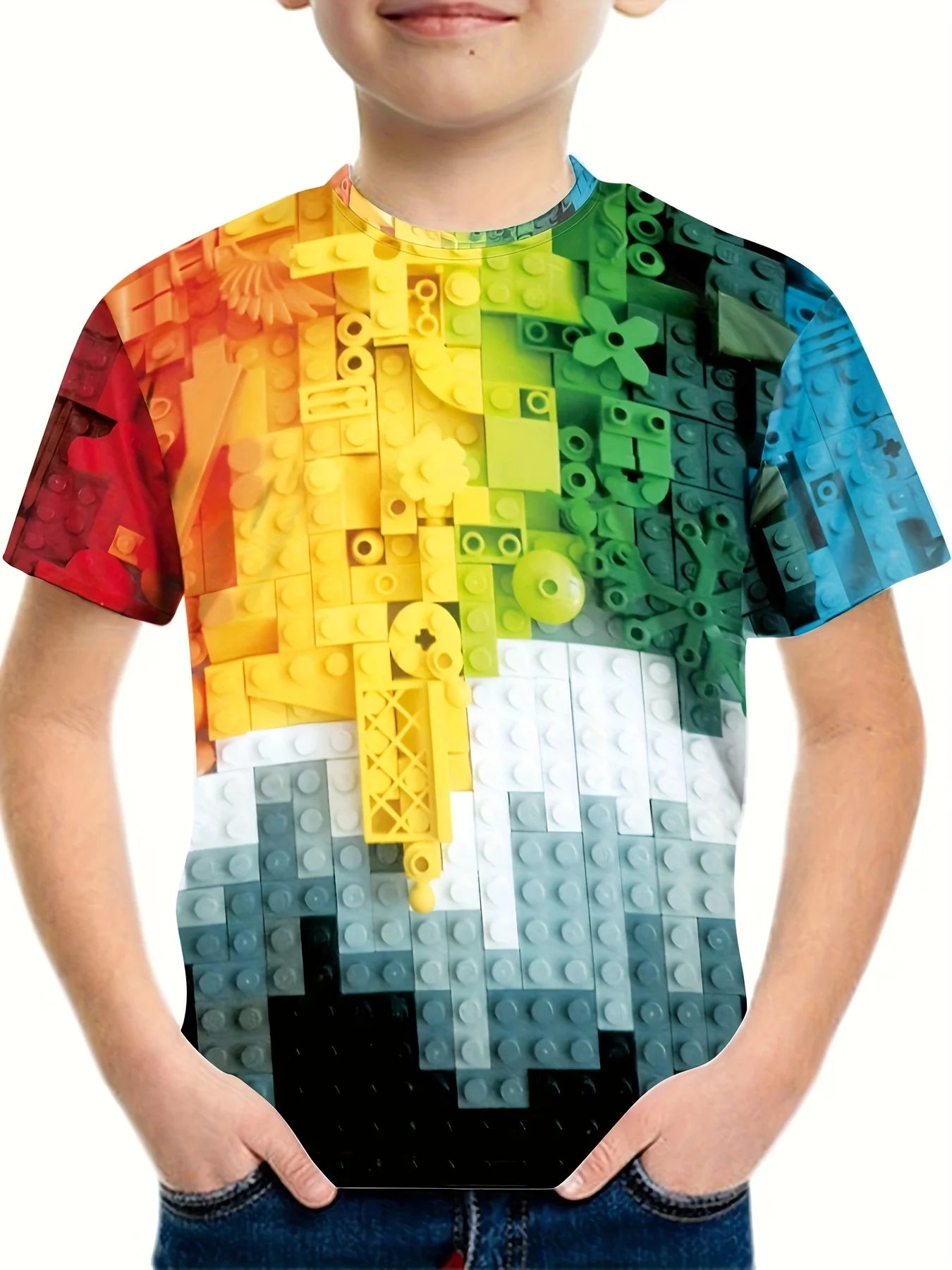 Kids 3D Print T-Shirt - Cool Graphic Short Sleeve Tee for Boys & Girls Ages 7-13