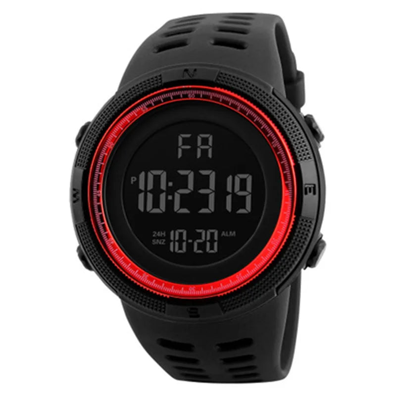 Men's Digital Sports Watch - Military Style LED Multifunction Wristwatch