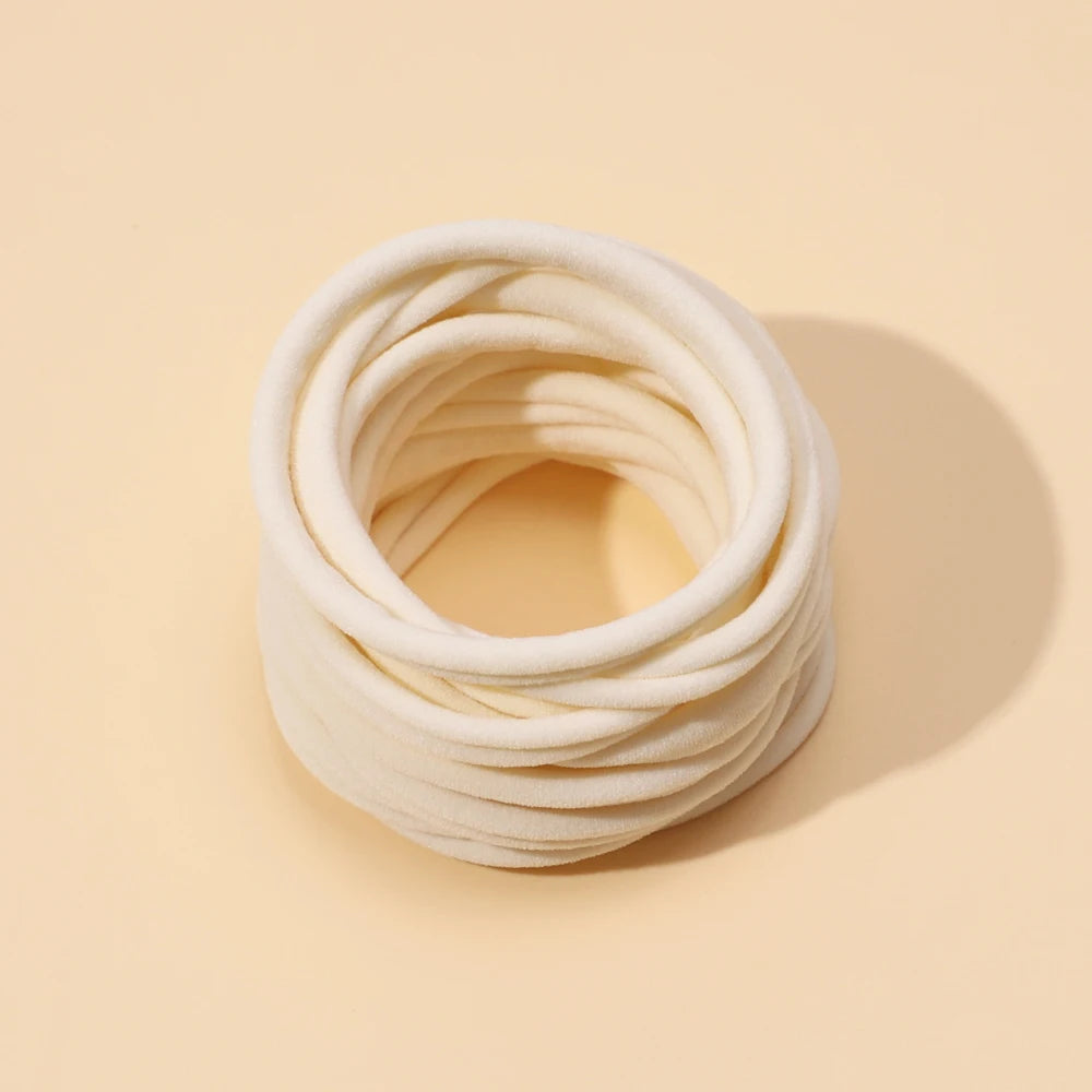 20PCS Baby Girl Soft Nylon Headbands Stretchy Traceless Hair Accessories