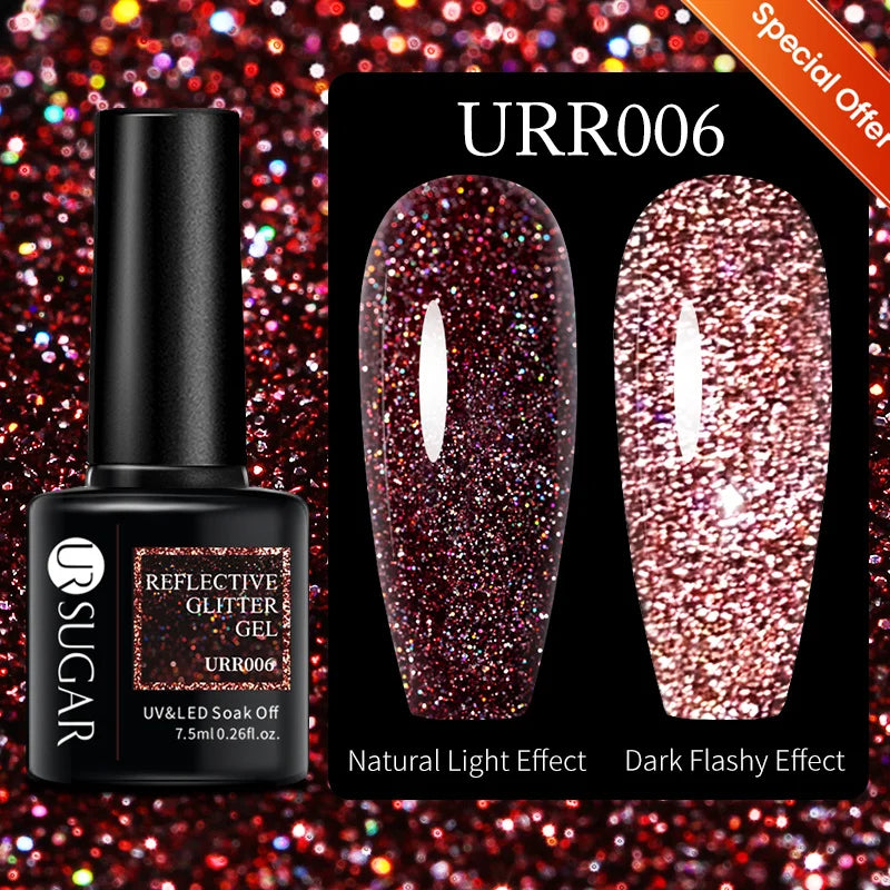 Glitter Gel Nail Polish – Semi-Permanent UV LED Gel with Sparkling Shimmer Finish