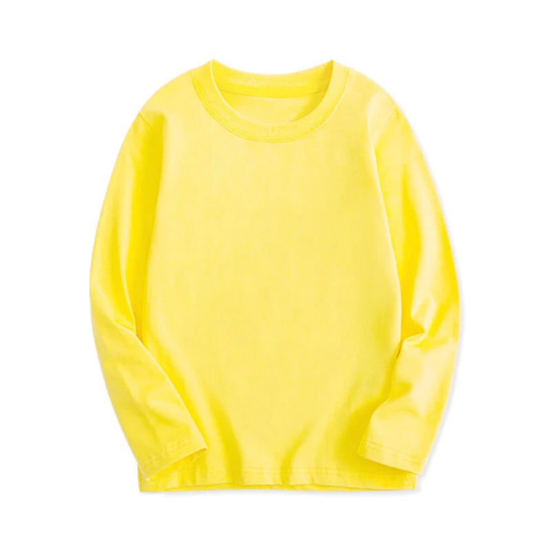 Kids Long Sleeve Cotton T-Shirt - Unisex Casual Tee for Boys & Girls