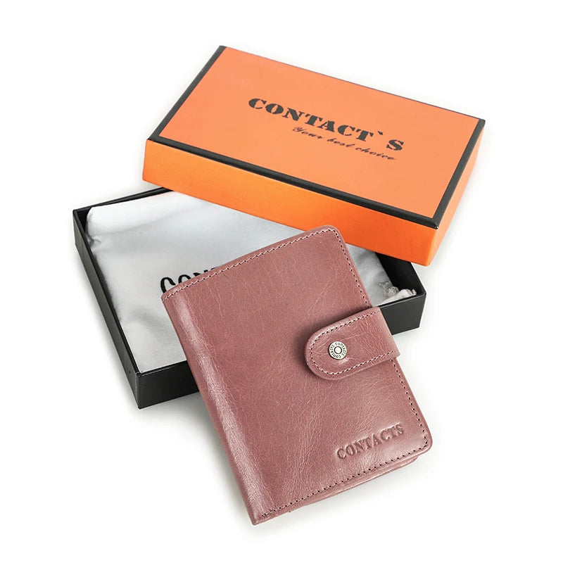 Genuine Leather RFID Wallet – Coin Pocket