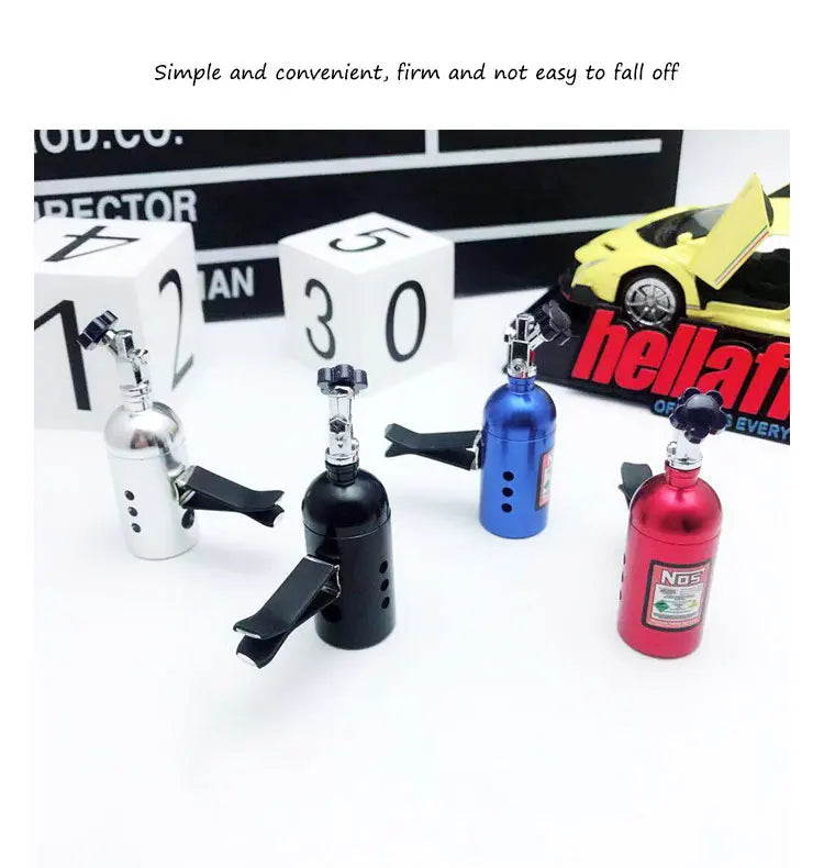 NOS Nitrogen Bottle Car Air Freshener - Lemon Scent Vent Clip Aromatherapy Auto Perfume