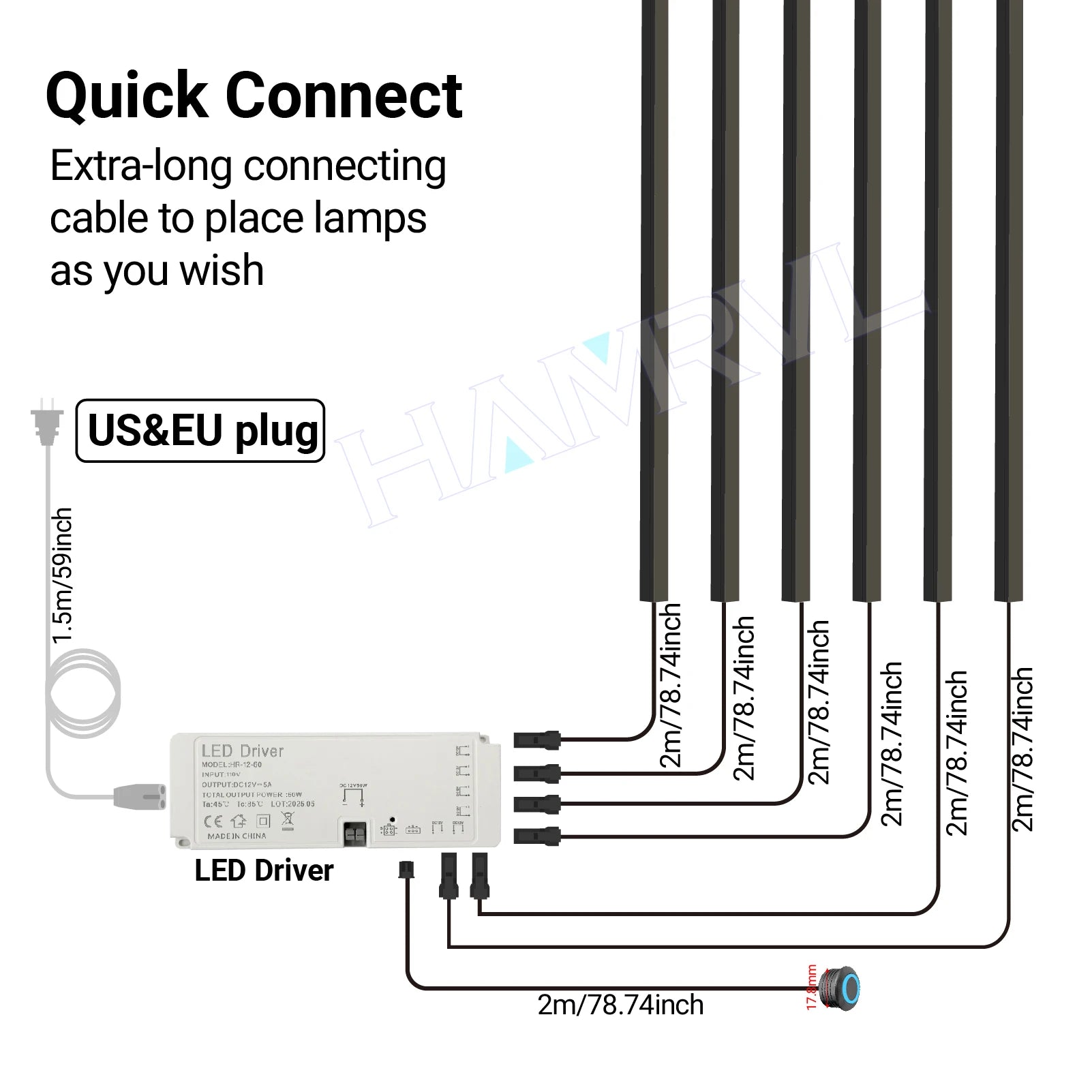 LED Recessed Lighting Strip – Touch Sensor Self-Adhesive for Wood Slat Wall