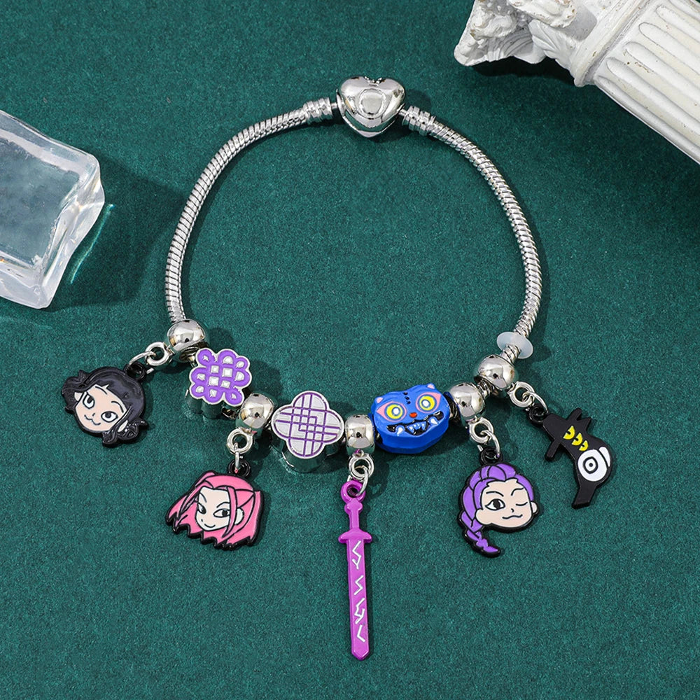 Demon Hunters Anime Character Bracelet - Snake Chain Charm Jewelry