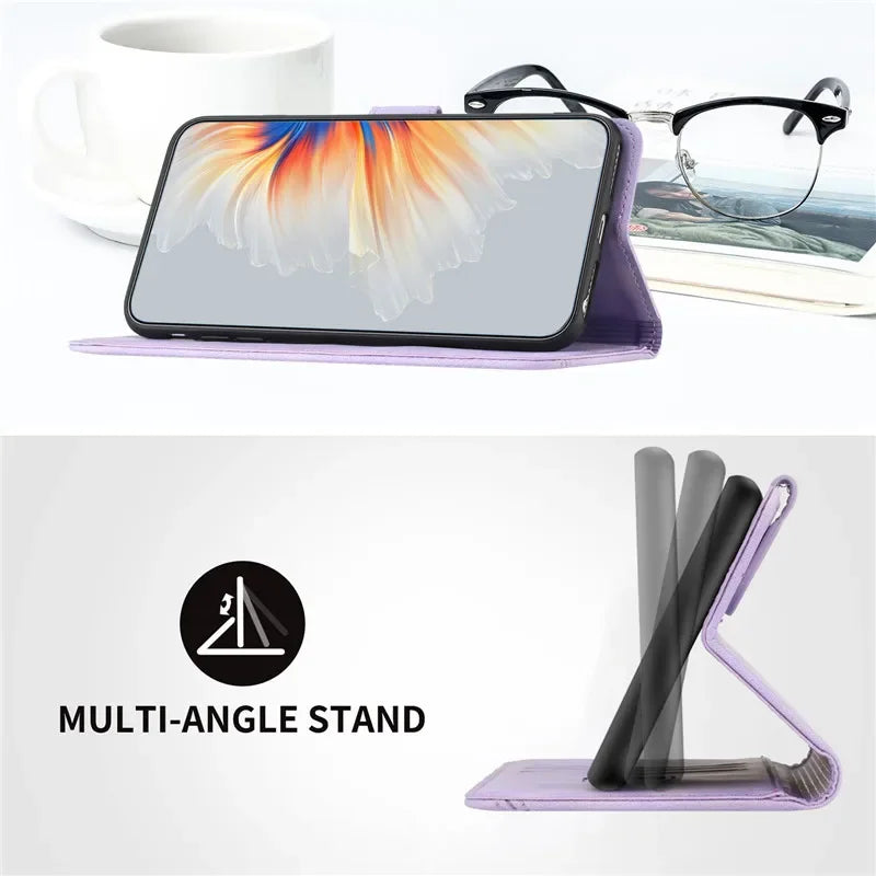 Huawei Wallet Case - Flip Leather Cover with Card Holder & Stand for P Smart, Y Series