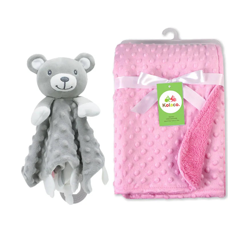 Personalized Newborn Baby Blanket – Custom Name Stroller & Sleeping Gift Set