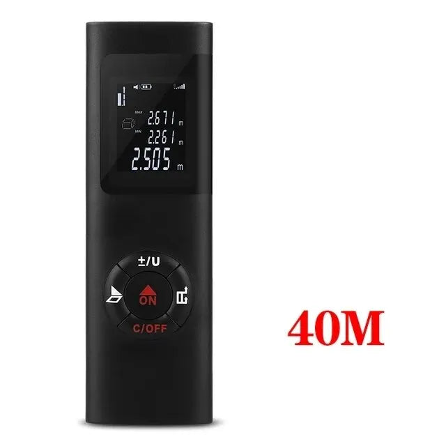 Laser Distance Meter 40M/60M - USB Rechargeable Digital Rangefinder for Construction & Home