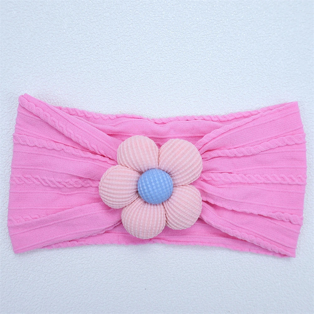 Flower Nylon Girl Hairband – Soft Elastic Baby Headband