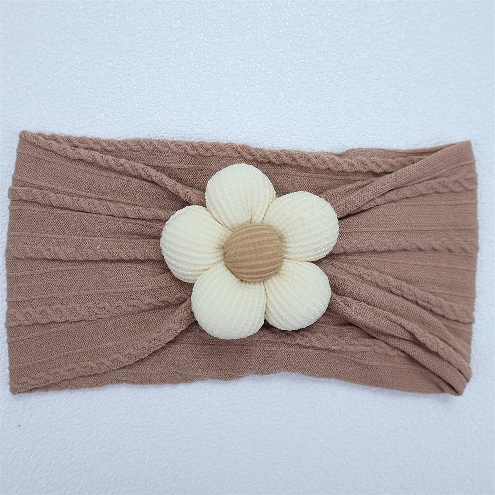 Flower Nylon Girl Hairband – Soft Elastic Baby Headband