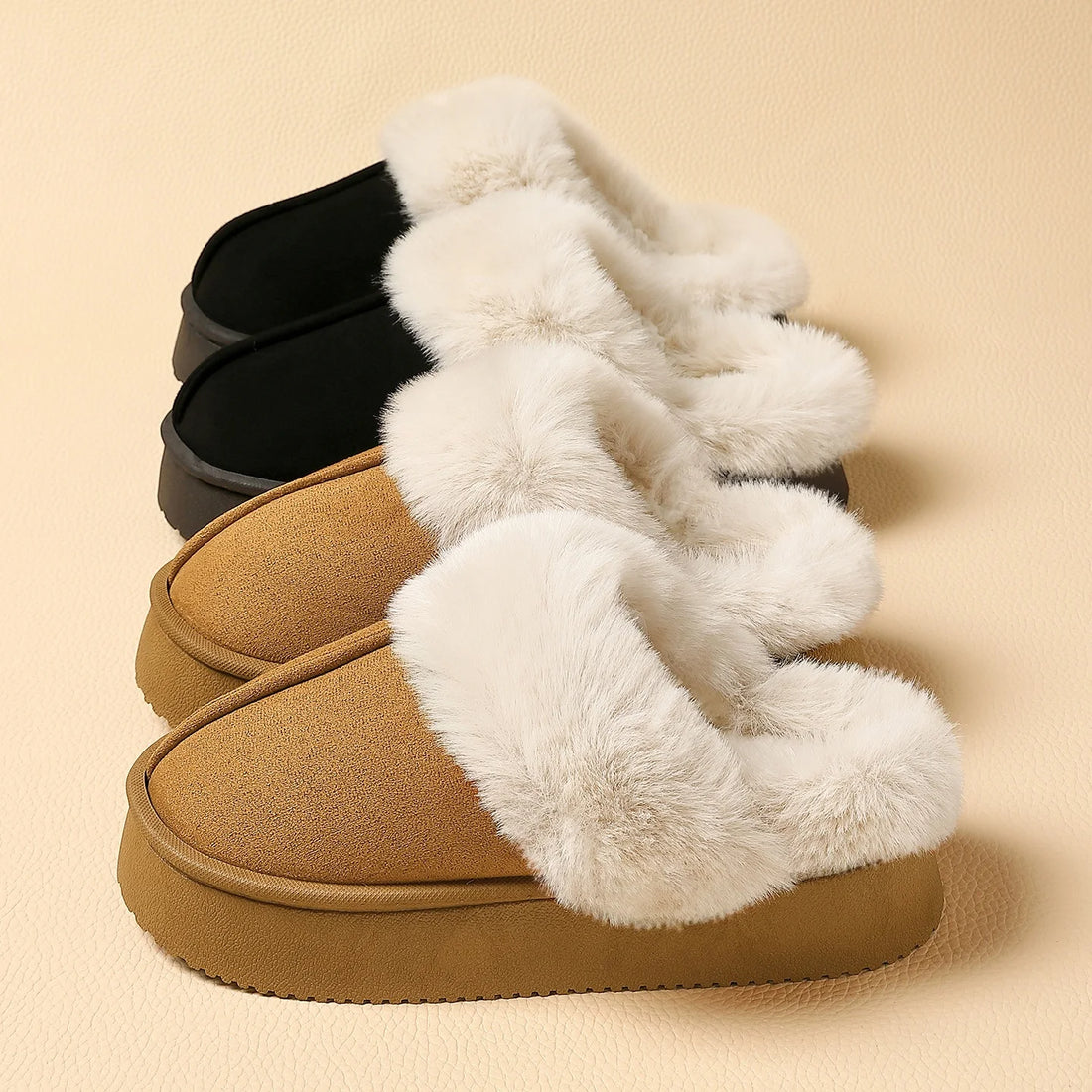 Winter Warm House Slippers - Thick Plush Sole Soft Unisex Indoor Shoes for Home & Office