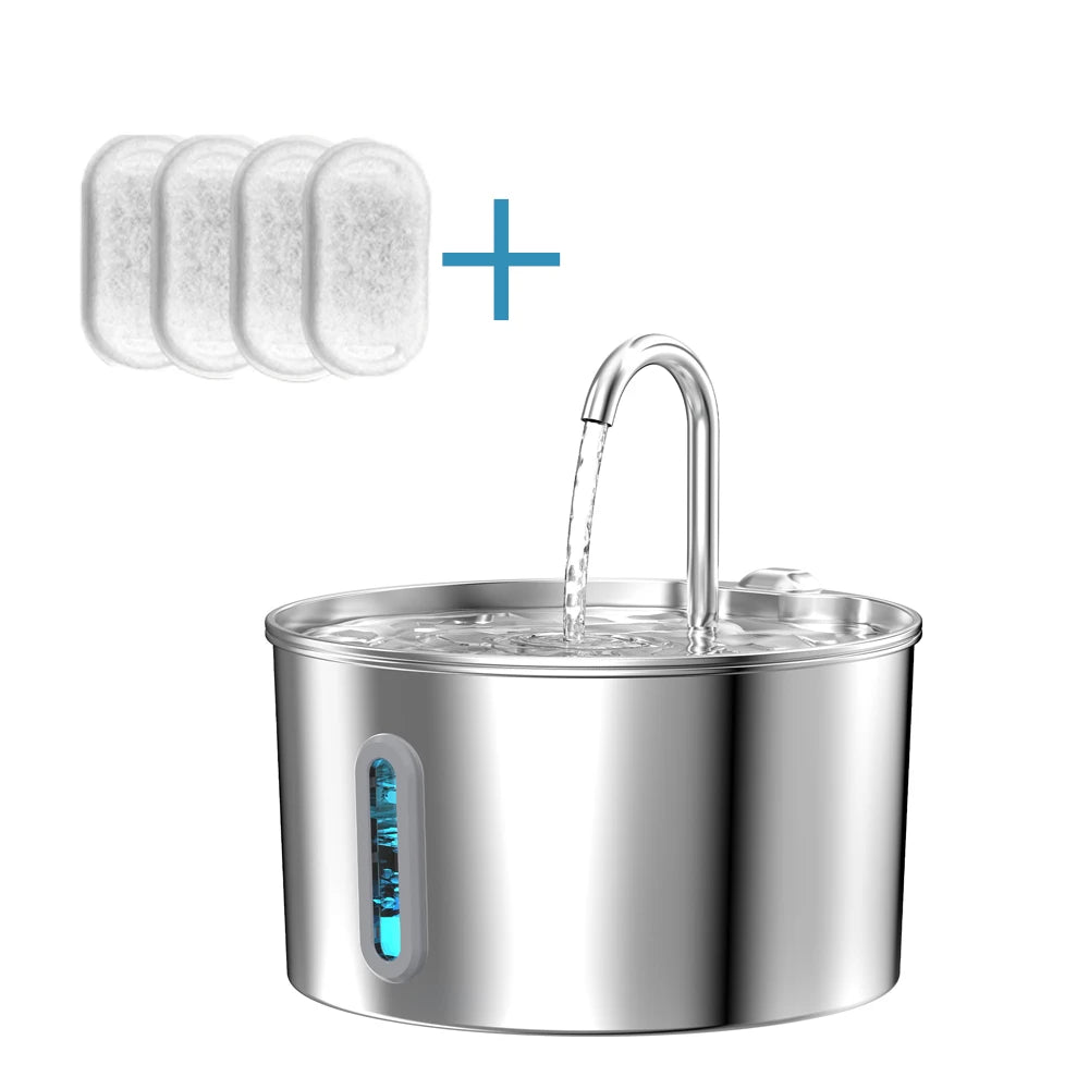 Cat Water Fountain – Automatic Stainless Steel Feeder with Visible Water Level