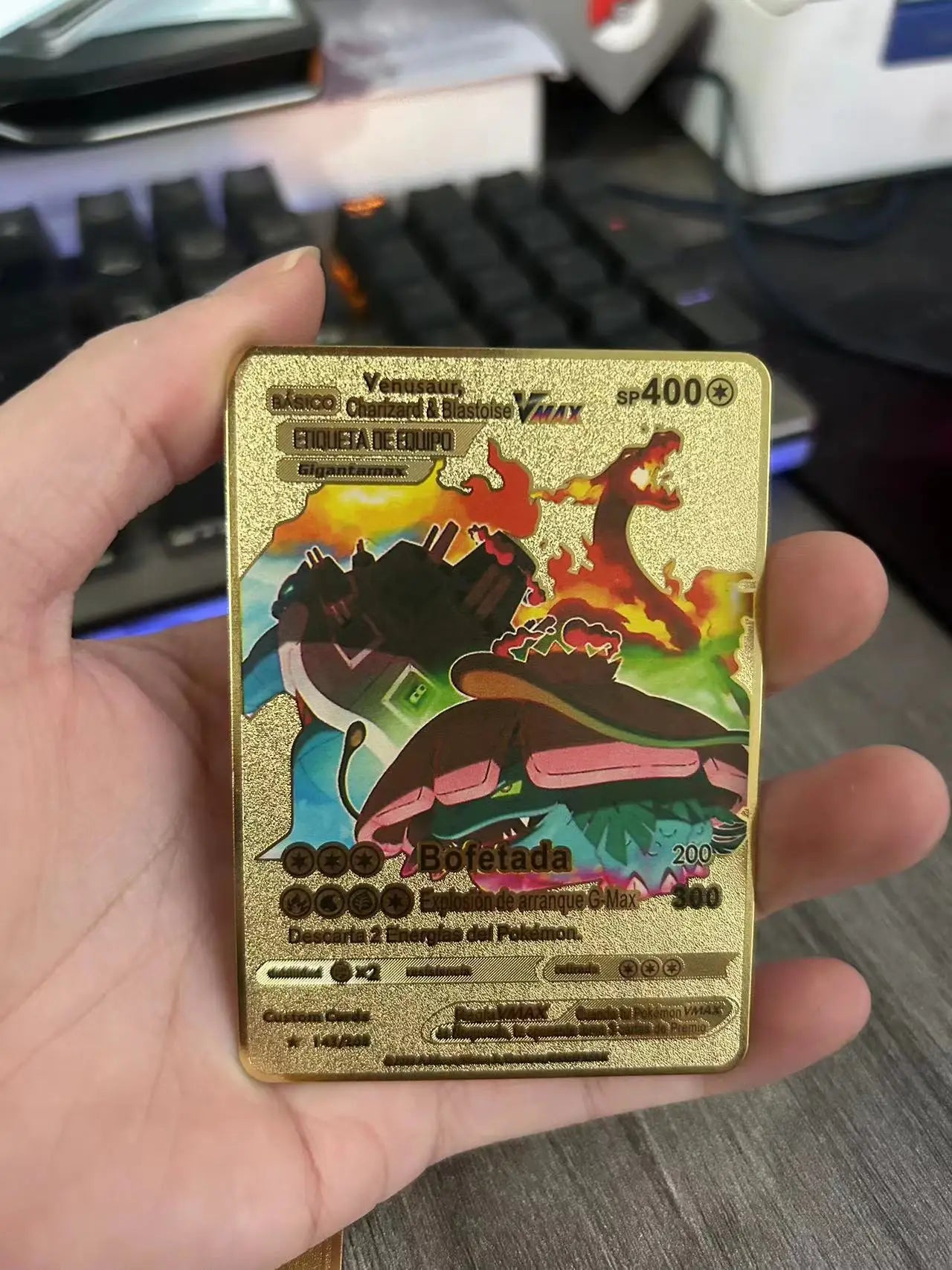 Spanish Pokemon Metal Cards – Mewtwo, Pikachu GX & Charizard VMAX Set
