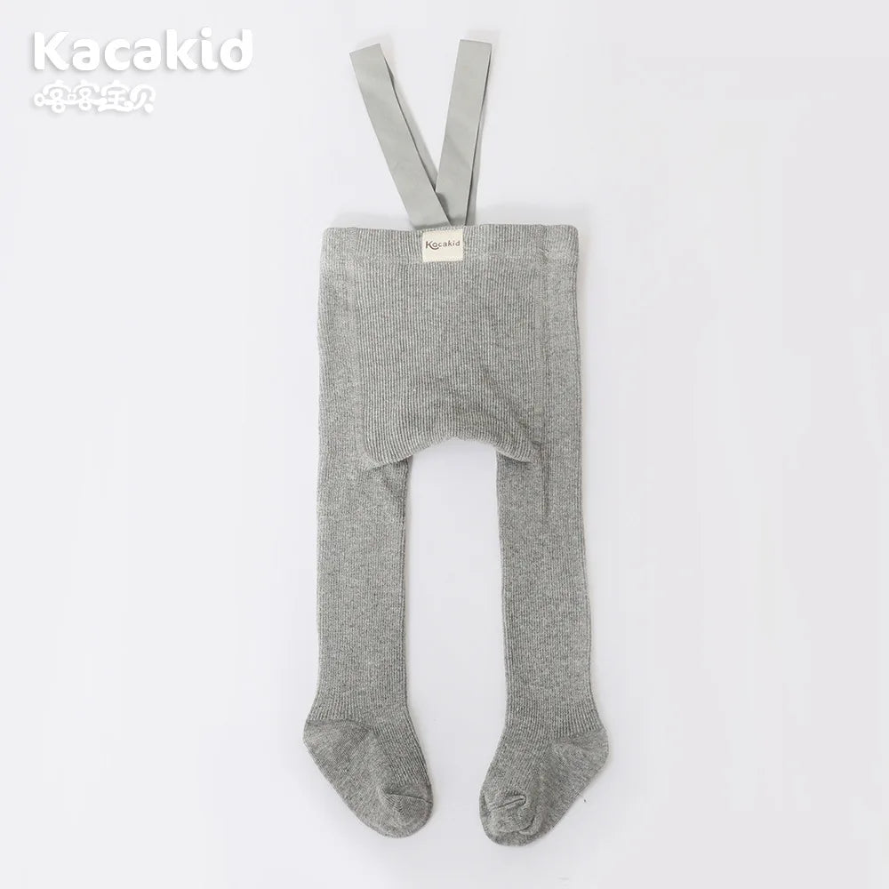 Christmas Baby Knit Suspender Tights 0-24M Infant Toddler High Waist Leggings