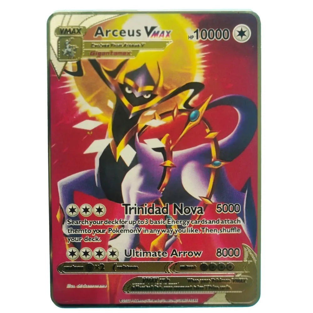 Pokemon Gold Metal Cards – 20 Styles Mewtwo, Pikachu GX & Charizard VMAX Set