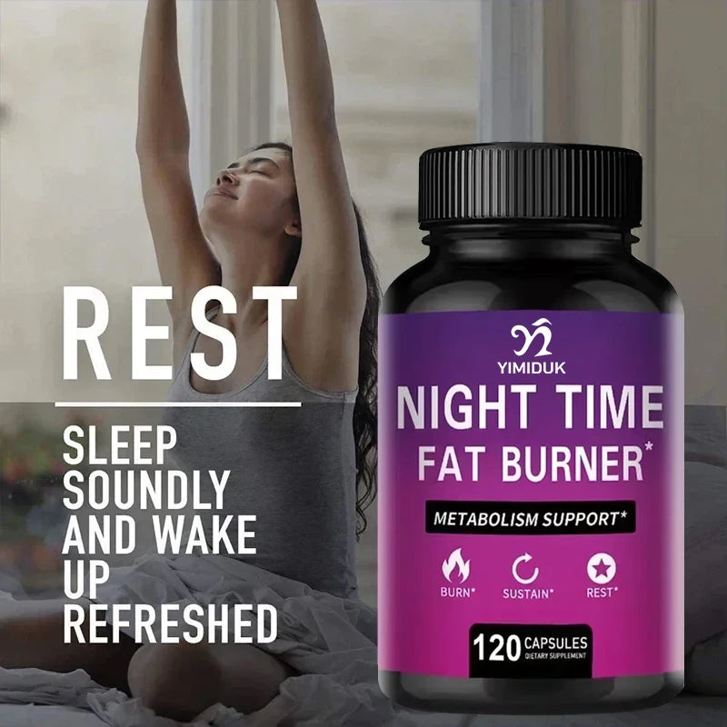 Night Time Fat Burner with Melatonin - Sleep Support & Metabolism Booster