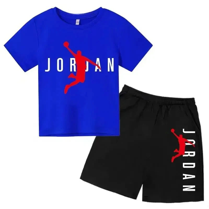 Kids Summer Outfit Set - Boys & Girls Sporty T-Shirt & Shorts (Ages 2-13)