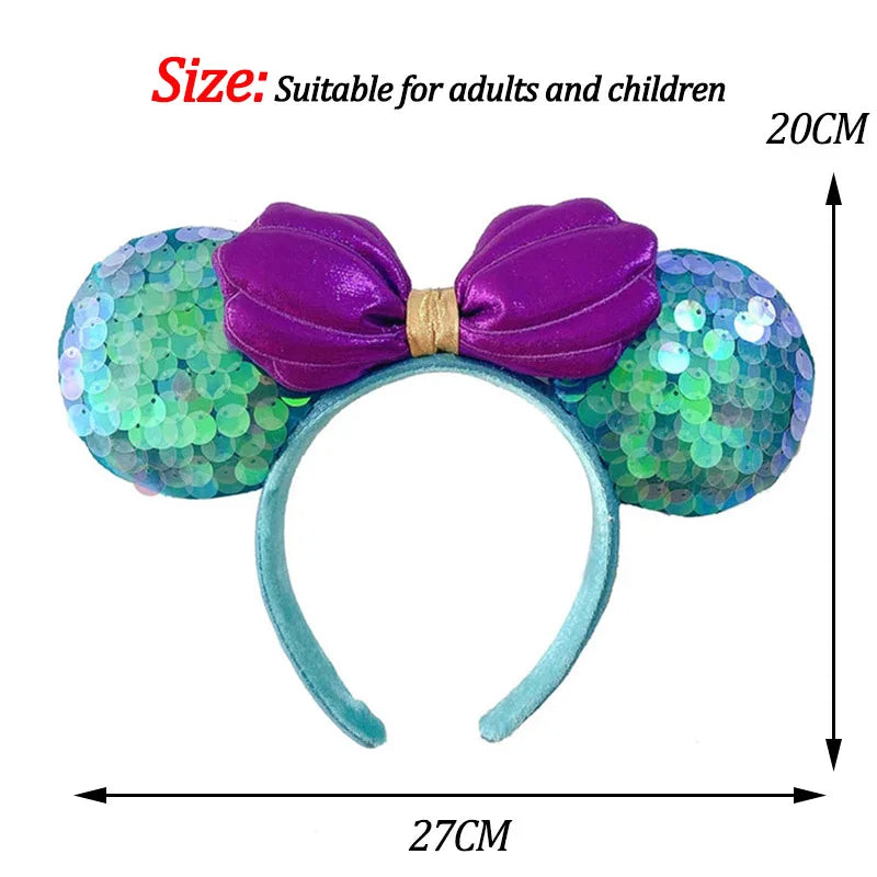 Disney Mickey Ears Headband – Minnie Sequin Party Hairband for Women & Girls