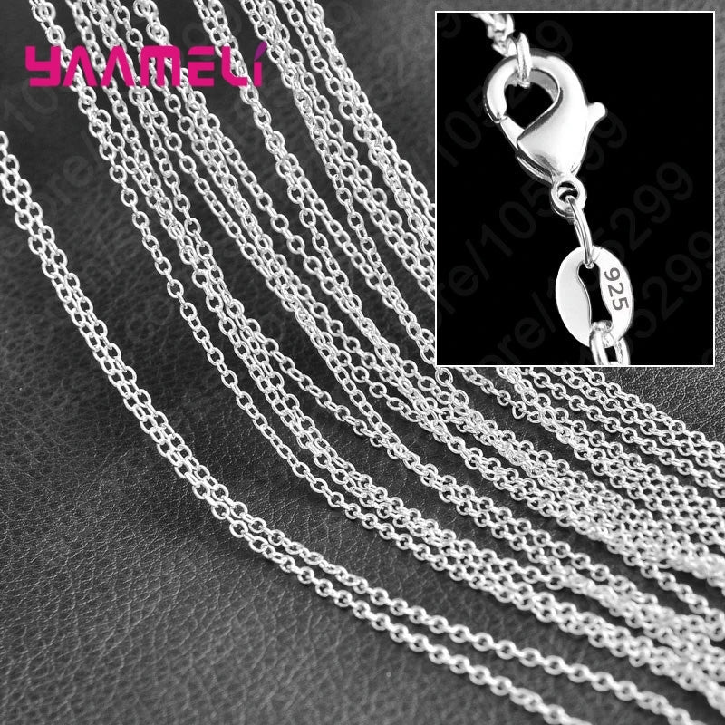 Sterling Silver Link Chain Necklace – Smooth Lobster Clasp Jewelry