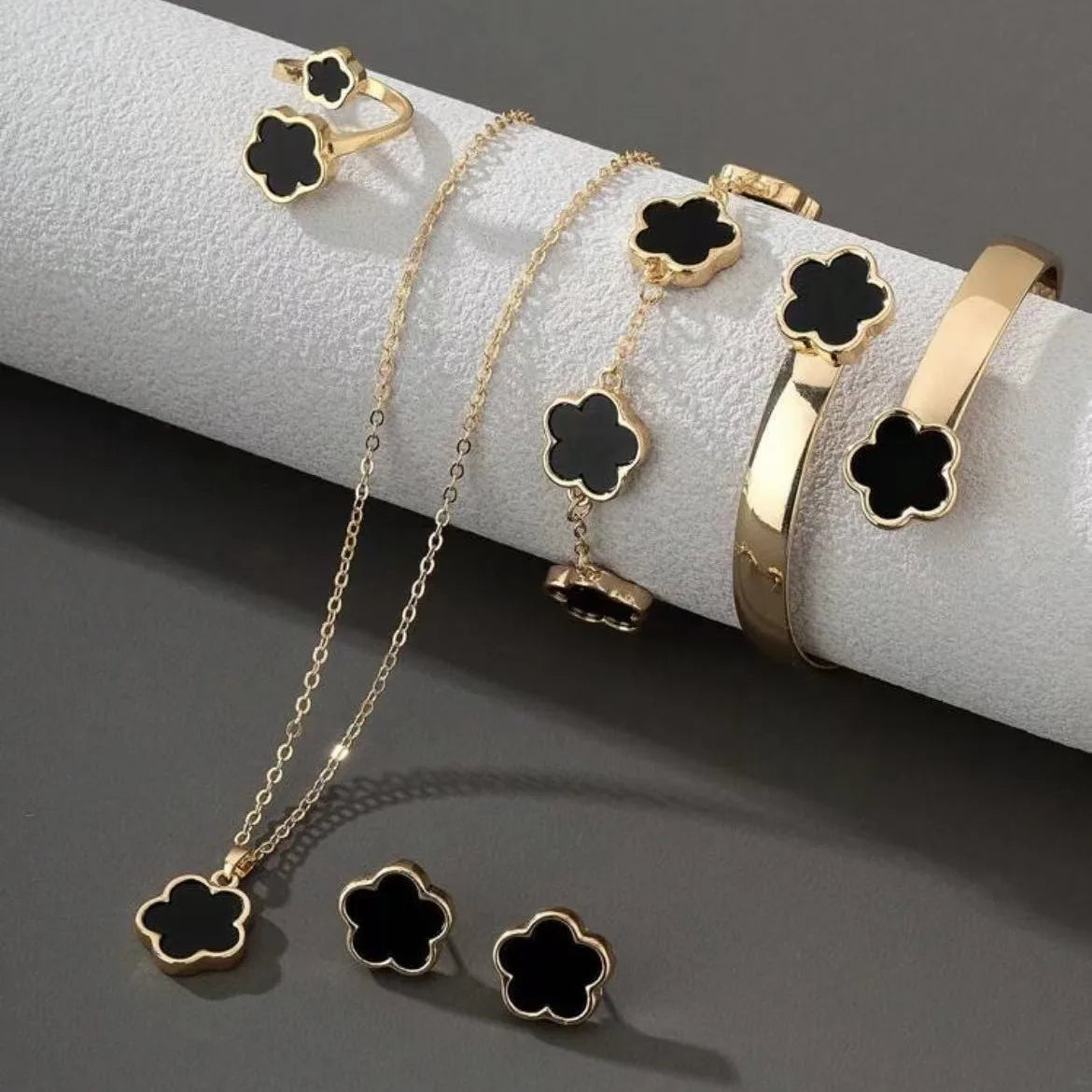 Colorful Enamel Plum Blossom Bracelet Set – Lucky Flower Jewelry