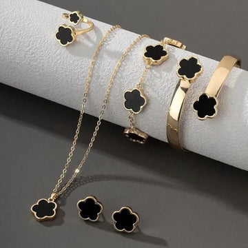 Colorful Enamel Plum Blossom Bracelet Set – Lucky Flower Jewelry